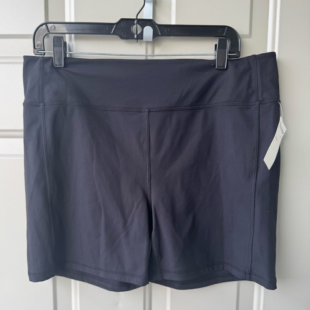 Zella‎ Black Active Biker Shorts Size XL Pull-On Stretch Yoga Workout Gym NWT